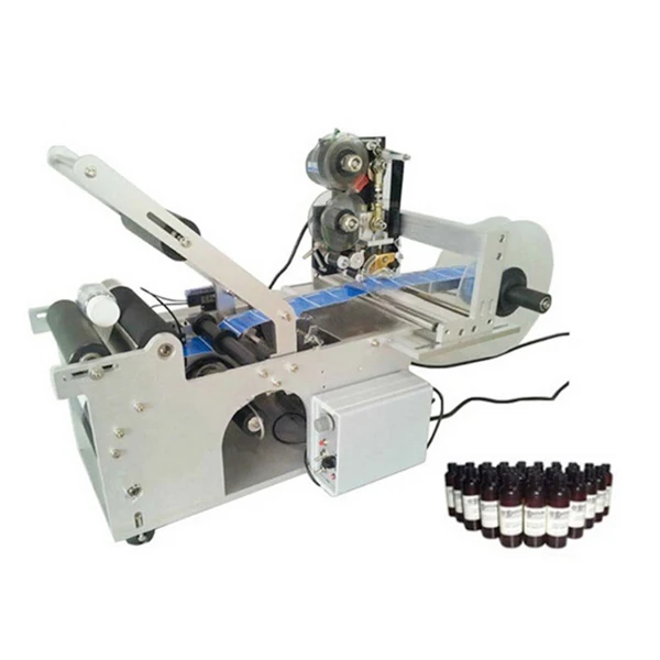 

CE certificated semi-automatic tube labeling machine with date coding printer