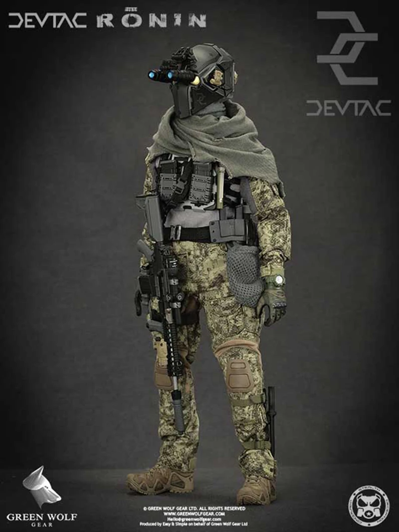 Полный набор с пистолетом 1/6 ЗЕЛЕНЫЙ ВОЛК шестерни ES 1/6 DEVTAC Ронин GWG-007 фигурка коллекция кукла игрушки подарок