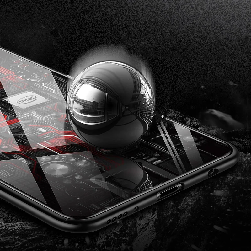 Стеклянный чехол GFAITH для Xiaomi Redmi note 7 с рисунком из закаленного стекла силиконовый