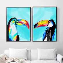 Toucan Animal Modern Minimalist Wall Art Canvas Painting Nordic Posters And Prints Wall Pictures For Living Room Home Decor