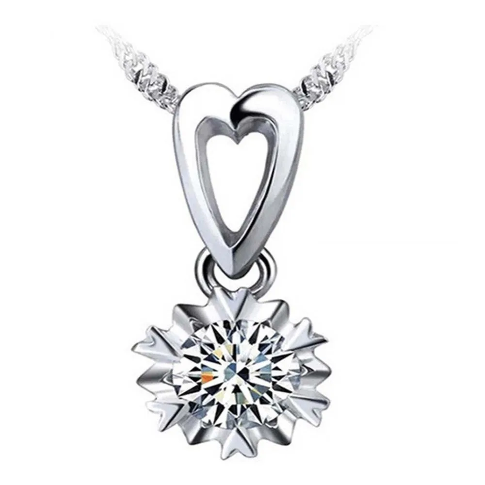 AAA 100% Серебро 925 Ожерелье из стерлингового серебра ожерелье & Кулон Снежинка