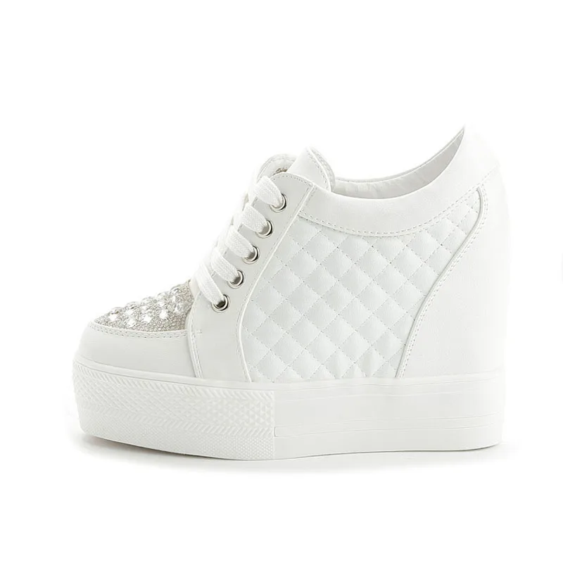 2018 Appartements forme Casual talons Noir Strass Pour Mot Plate Sneakers De Jouets Automne E Blanc Haute Noir Chaussures blanc Mode Femme Femmes qwtvTSx4