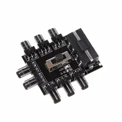 OOTDTY 2 уровня Скорость управление PC IDE Molex 1 до 8 способ Splitter Вентилятор охлаждения концентратор 3-Pin 12 В мощность разъем PCB адаптер-sata к usb