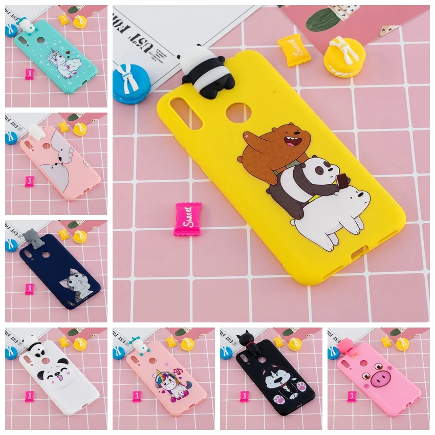 

Silicone Soft For Coque Huawei Y7 2019 Case For Etui Hawei Y7 2019 3D Cartoon Panda Unicorn Case for Huawei Y7 2019 Back Cover