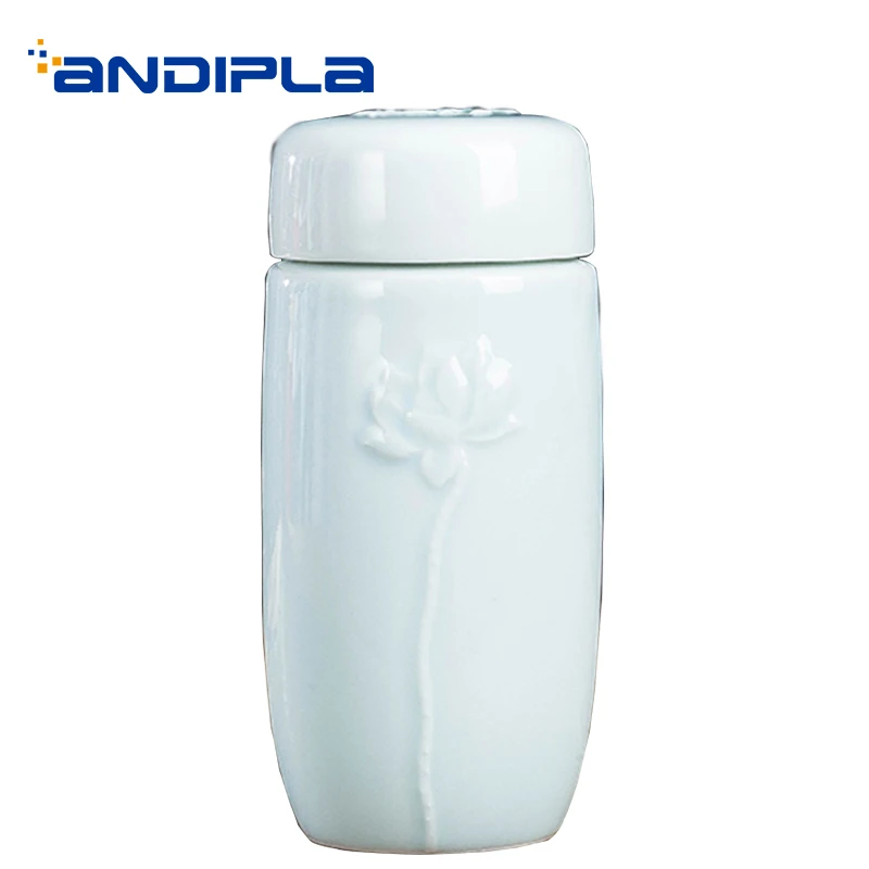 

Chinese Style Vintage Pattern Ceramic Vacuum Flasks Kung Fu Tea Set Straight Tea Cup Filter Water Bottle Brief Pu'er Thermos