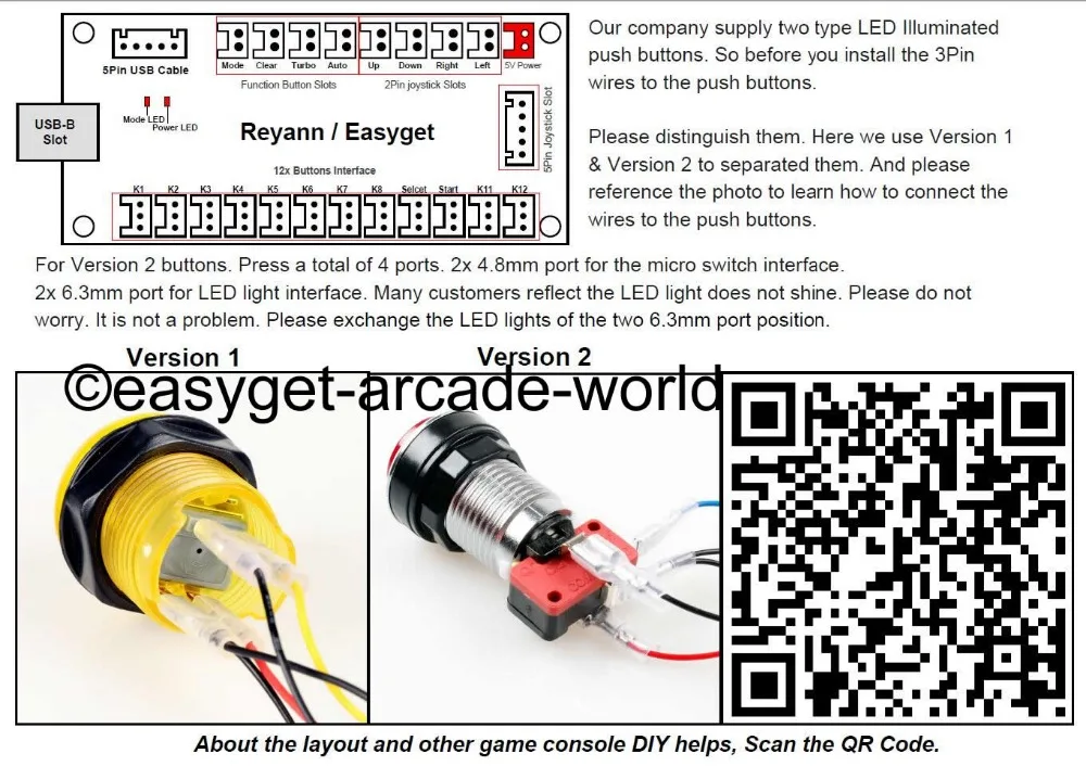 2 игрока аркадный Raspberry Pi 3 Retropie проект DIY 2 x аркадные палочки+ USB разъем+ светодиодный пусковая кнопка+ кнопка для монет