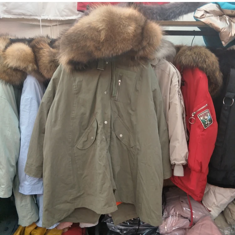 Новое зимнее модное женское пуховое пальто с большим натуральным мехом енота, женская теплая парка цвета хаки xxxxxxxxxxl 9xl 10xl