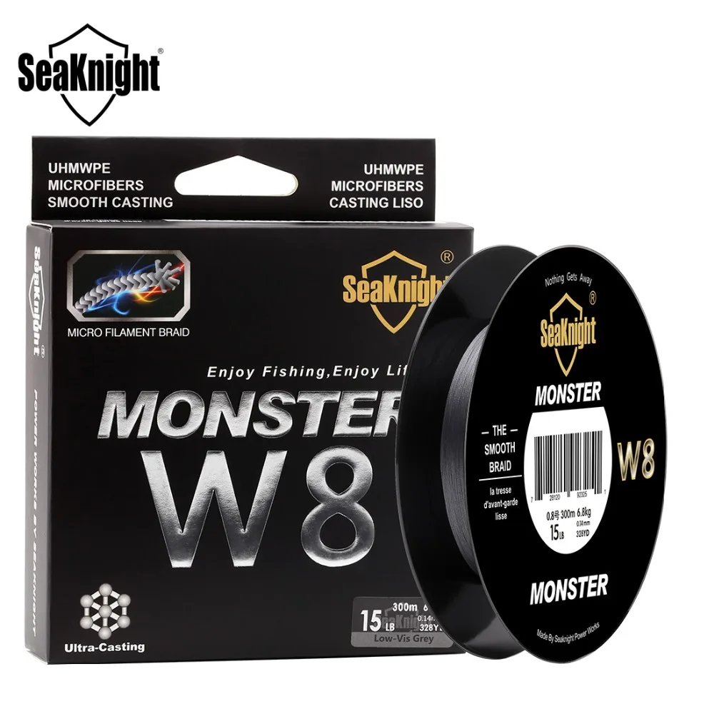 Linha de Pesca Nova Seaknight Nível 8 Tece Line15lb 0.14mm Vertentes Super Forte Verde Trançado Offshore w8 300m