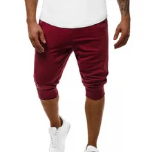 Laamei Летние Новые повседневные быстросохнущие мужские 3/4 джоггеры облегающие тренировочные спортивные шорты до колена модные шорты