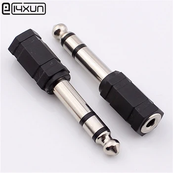 

5pcs 6.35mm 3 Pole Stereo Male Plug to 3.5mm Female Socket Audio Adapter Connector