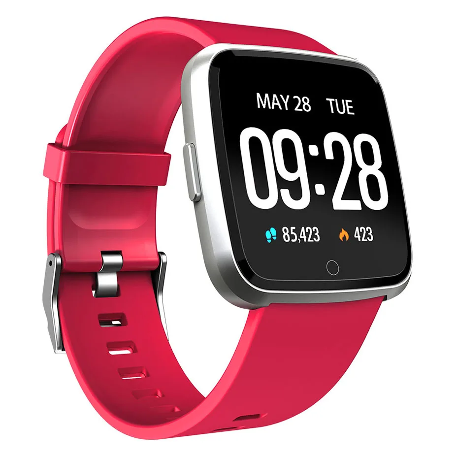 Y7 Смарт-часы IP67 Водонепроницаемый фитнес-трекер монитор сердечного ритма кровяное давление женские мужские часы умные часы для Android IOS - Цвет: Красный