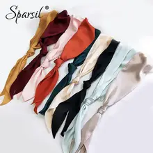 Sparsil женский сплошной цвет шейный платок мягкие пятна узкие шарфы женская ленточка на запястье повязка для волос 13*138 Модный маленький шарф Sparsil женский сплошной цвет шейный платок мягкие пятна узкие шарфы женская ленточка на запястье повязка для волос 13*138 Модный маленький шарф