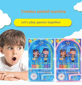 

Children's cartoon disc Manual Mini Pinball Machine Toys Novelty marbles game
