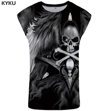 KYKU череп на бак Топ Для мужчин крыло жилет Забавный фитнес Костюмы 3D Нижняя юбка Досуг Для мужчин s синглет для бодибилдинга рубашка без рукавов