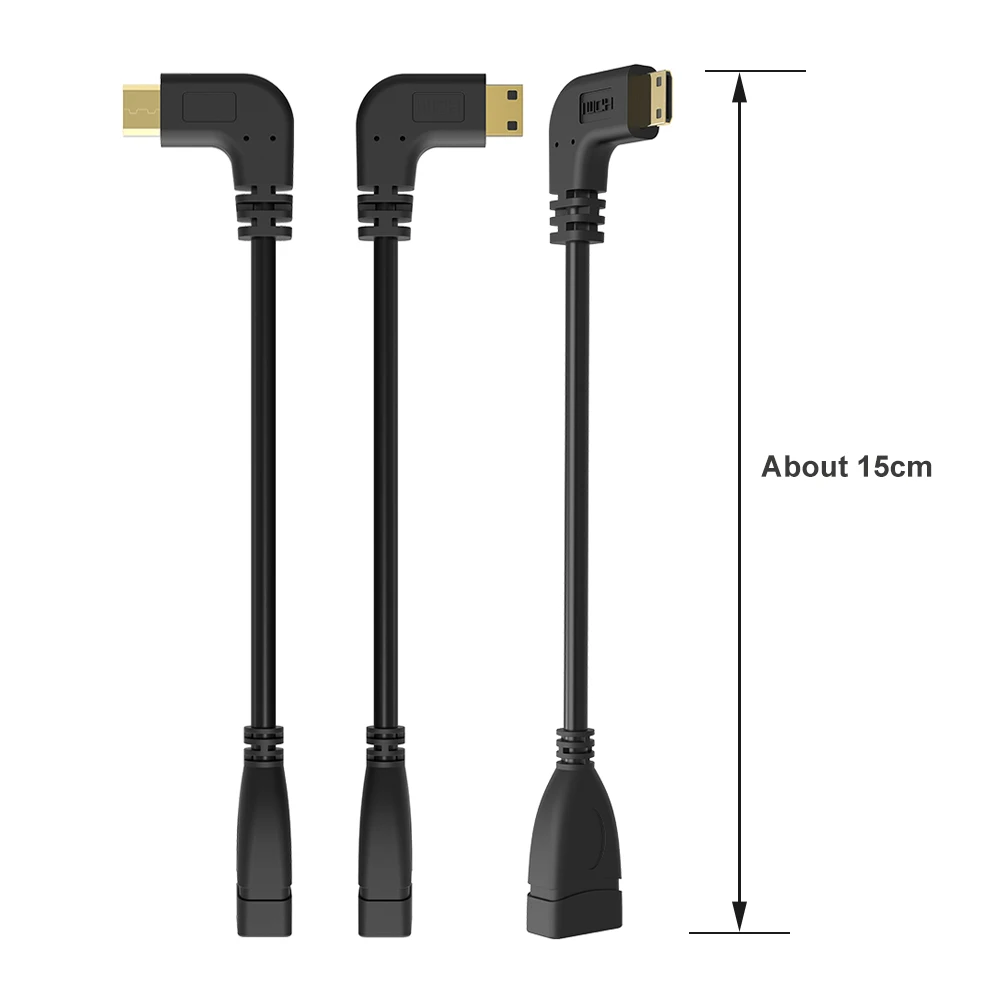 90 градусов Mini HDMI Прямоугольный штекер гнездо кабель позолоченный для HDTV 1080p PS3 Evo