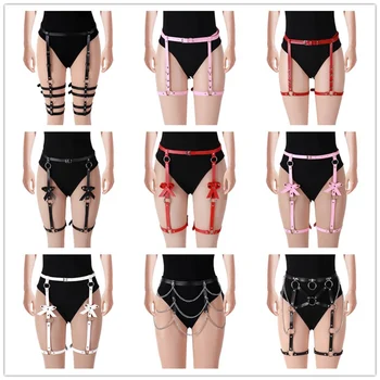 

Harajuku Harness Leather Sexy Waist Leg Garter Belt Strap Body Bondage Goth Stockings Adjust Women Club Party Festival Rave Wear