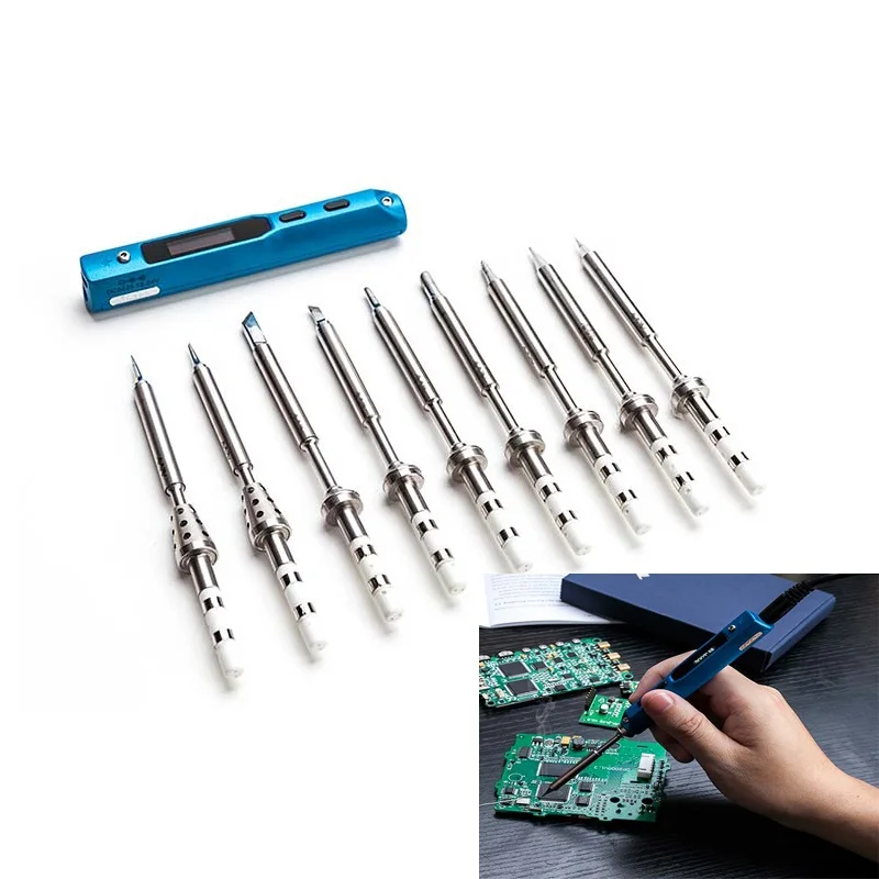 TS100 MINI Programmable Smart Digital LCD Adjustable temperature Electric soldering iron station +9pcs tips new mini lcd digital programmable electric soldering iron ts100 control terminal with ts i ts k 1 set
