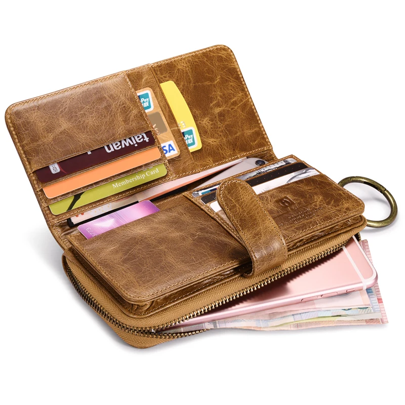

For Samsung S5 S6 S7 Edge icarer Brand Natural Cow Skin Calf Genuine Leather Case Card Pocket + Wallet + Phone Cover + Hand Bag