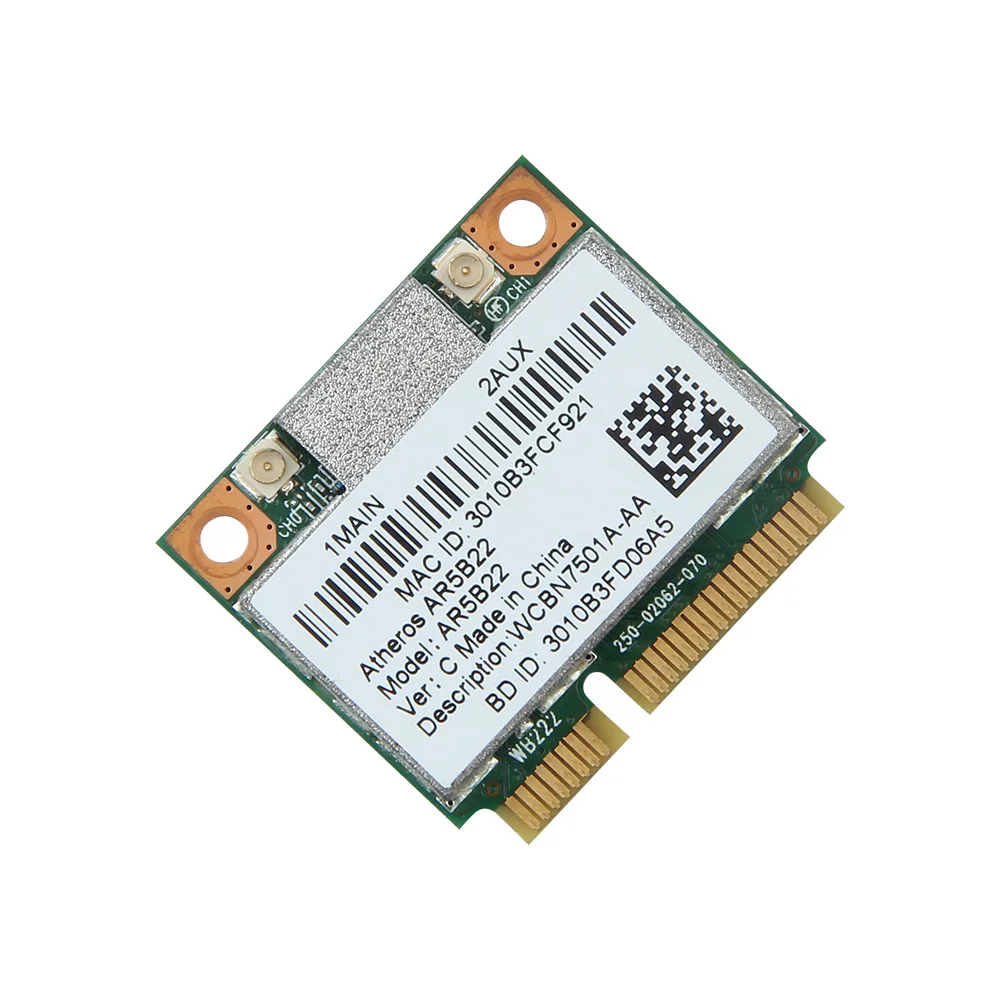 Двухдиапазонный 300 Мбит/с Wi-Fi AR5B22 беспроводной 802.11bgn Половина мини PCI-E WLAN 2,4G/5 ГГц Wi-Fi+ Bluetooth 4,0 COMBO Lan сетевая карта