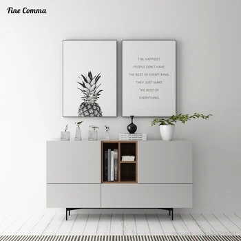 

Scandinavian Decor Pineapple Ananas Quote Nordic Art Decor Posters and Prints Wall Picture for Living Room Wall Art Canvas Print