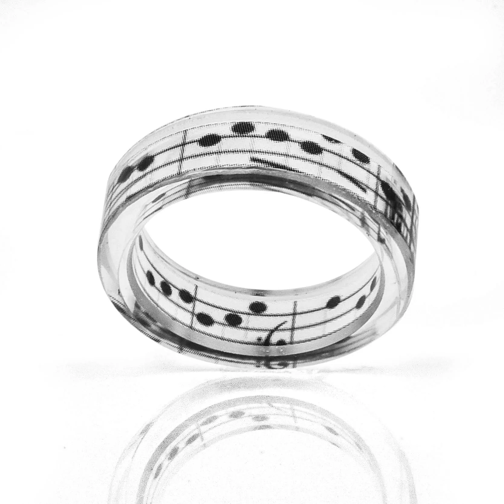 Музыкальная нота узор Прозрачный Кристалл палец кольцо ручной работы смола Группа кольцо для женщин девочек мода Свадебные Ювелирные изделия Подарки