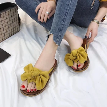 

New Summer Slippers Women Bow Sandals Slipper Indoor Outdoor Flip-flops Beach Sandals Shoes Female Fashion Shoes Dropshipping