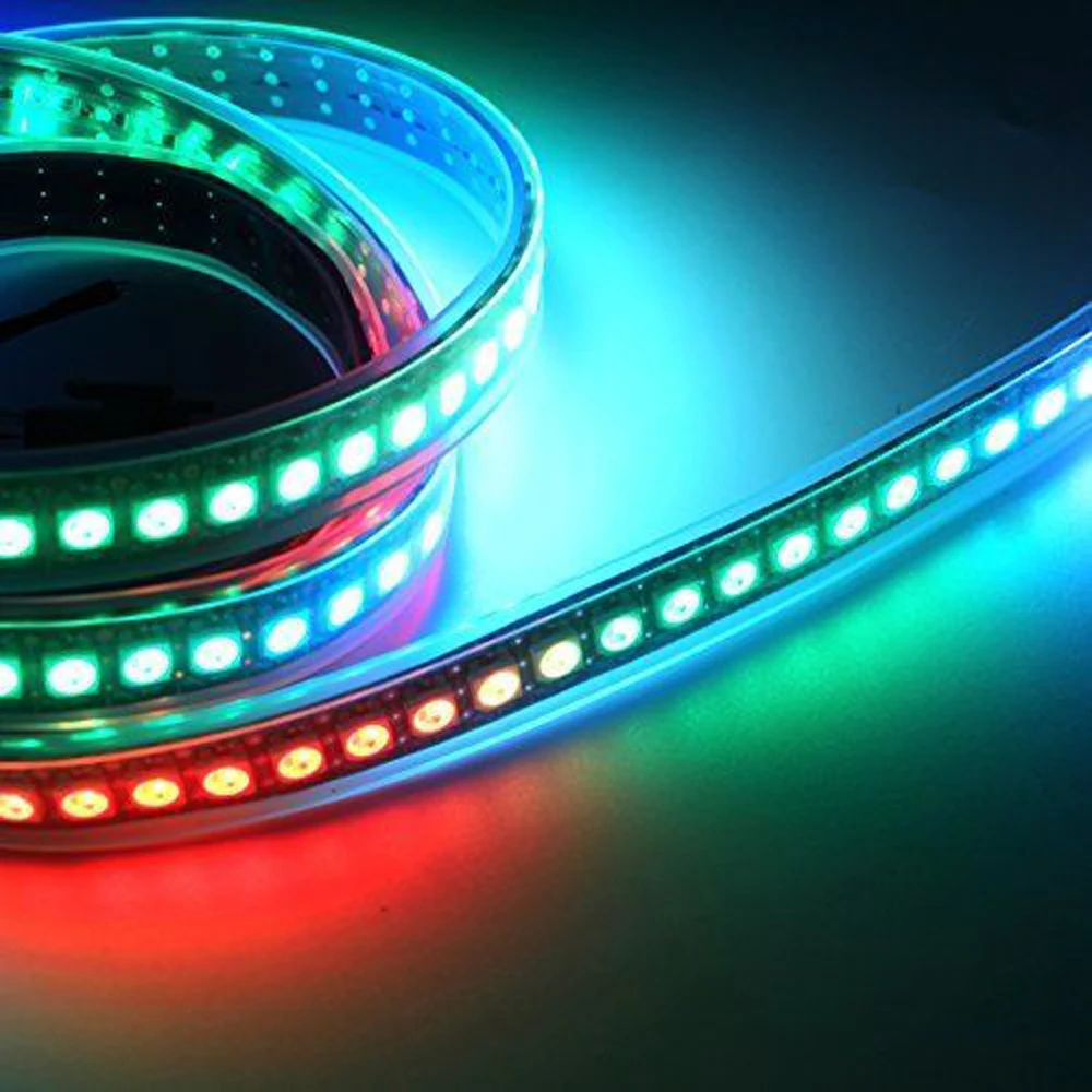 Светодиодная лента ws2812 ws2812b светильник 60 пикс./м 144 RGB WS2812 IC 5050 5 м|Светодиодные