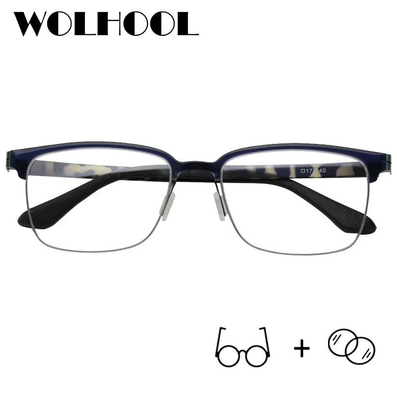 Brillen Browline Titan Felge Optische 02 Mann Männer Für 04 Brille Halb Gläser Mode Schildkröte nUnxFZ61