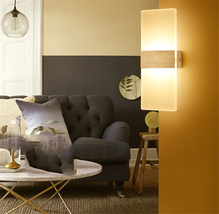 

6W 12W Led Wall Lamp Sconce Lights Acrylic Fixture Up and Down Modern AC220V for Home Hotel KTV Bar #