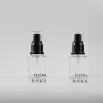 

30ml clear Glass travel refillable perfume bottle with black plastic atomiser/sprayer,perfume container,perfume packing
