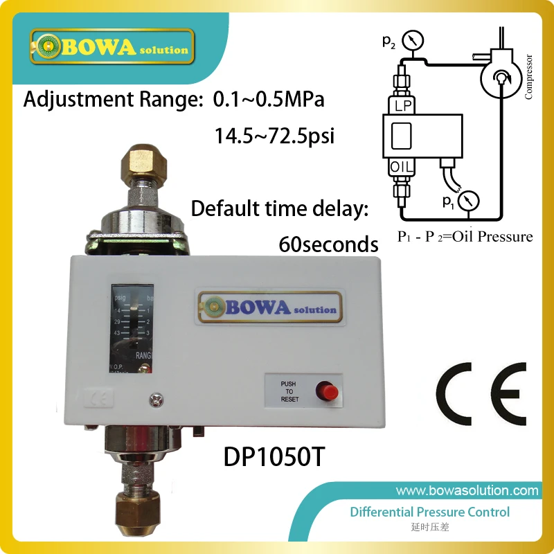 Differential Pressure Switch Lube Oil Failure Cutout For Refrigeration