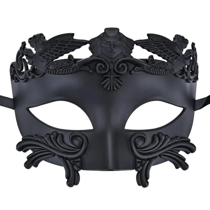 FunPa Винтаж Египетский мужская маска печатных Маскарад Половина уход за кожей лица древней греческой и римской стиль Венецианская маска вечерние ин - Цвет: Black