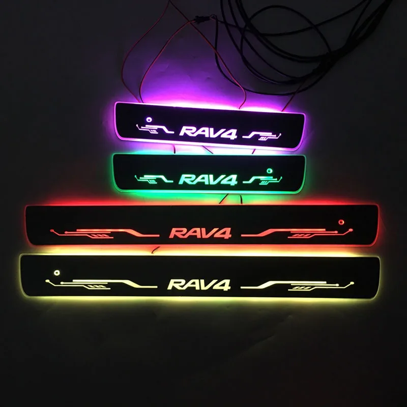  For RAV4 Door Dynamic LED Lamp Sill Scuff Plate Welcome Pedal Car Styling Accessories Twinkle Door  - 33028501980
