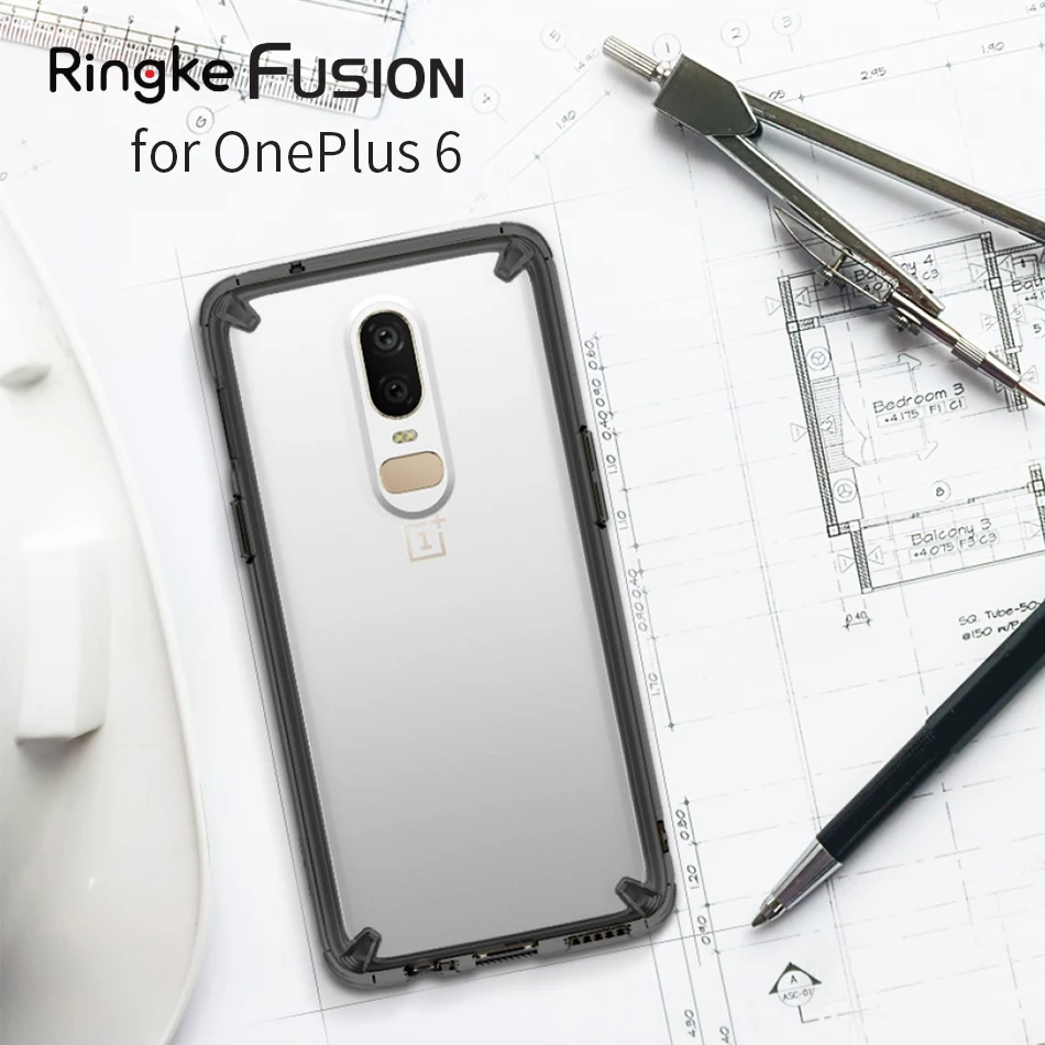 

Original Ringke Fusion Clear PC Back Flexible TPU Edge Shock Absorption Drop Resistance Case For OnePlus 6