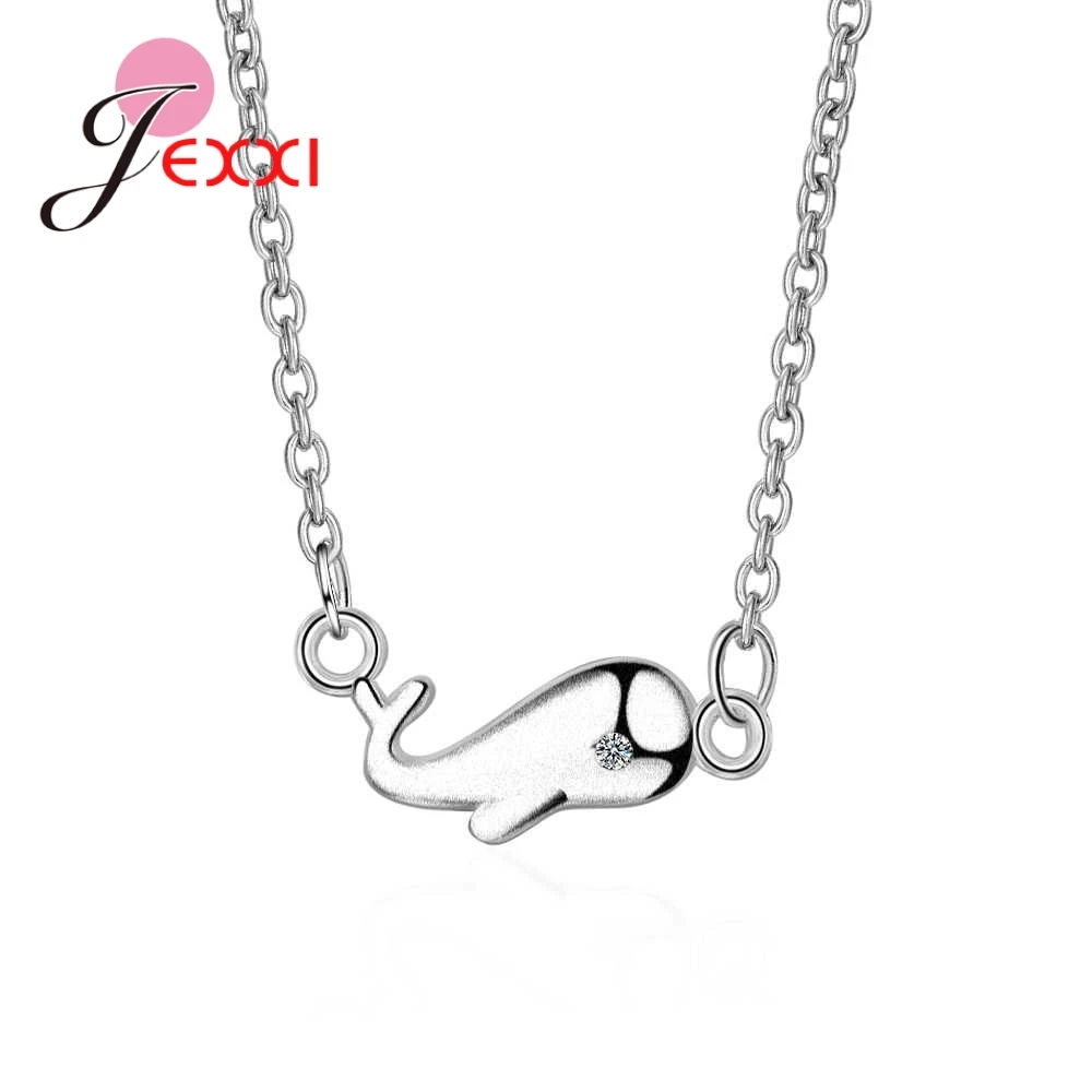

JEXXI Trendy New S90 Silver Necklace Austrian Crystal Cubic Zircon Sea Animal Metal Pendant Women Girl Gift Jewellry
