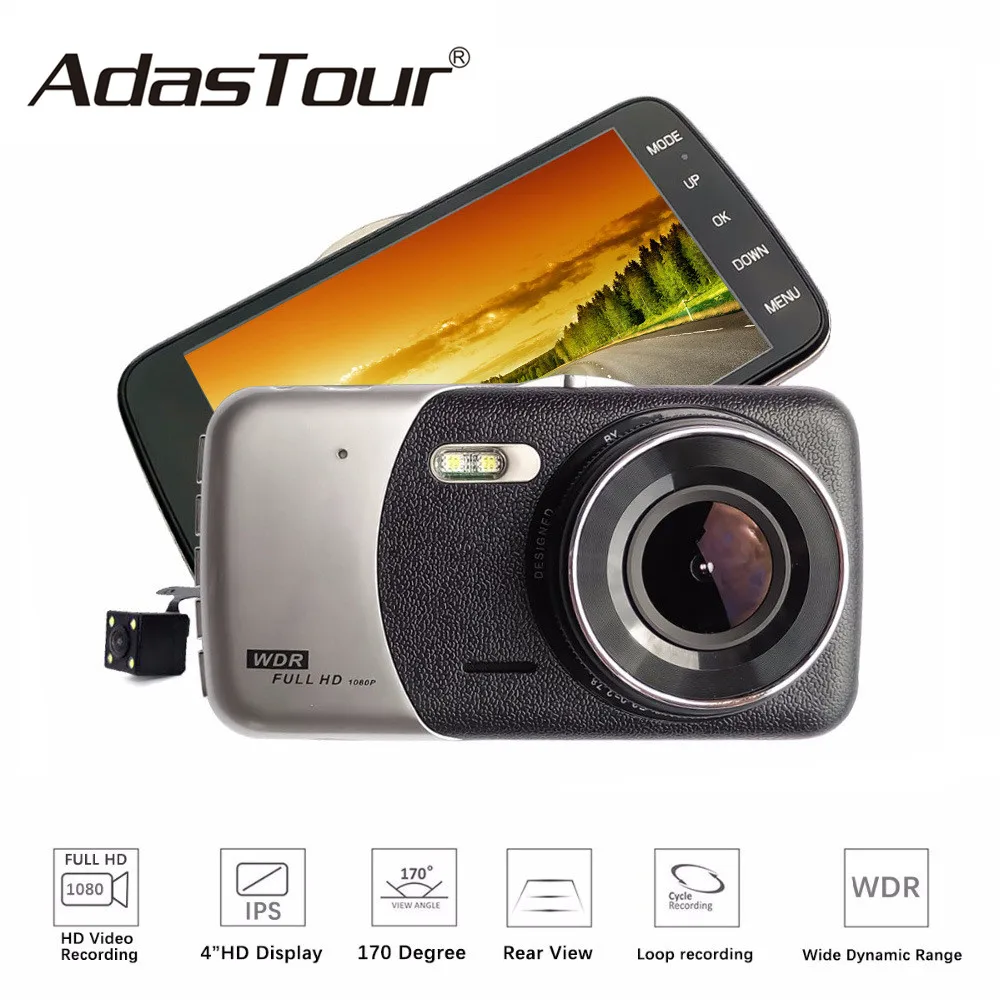 Автомобильный видеорегистратор с двумя объективами X600 WDR Full HD 1080 P 4 0 дюймов TFT