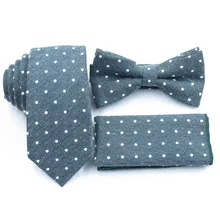 Темно-зеленый галстук-бабочка маленький карман квадратный мужской модный аксессуары бутик белый горошек Хлопок Галстуки