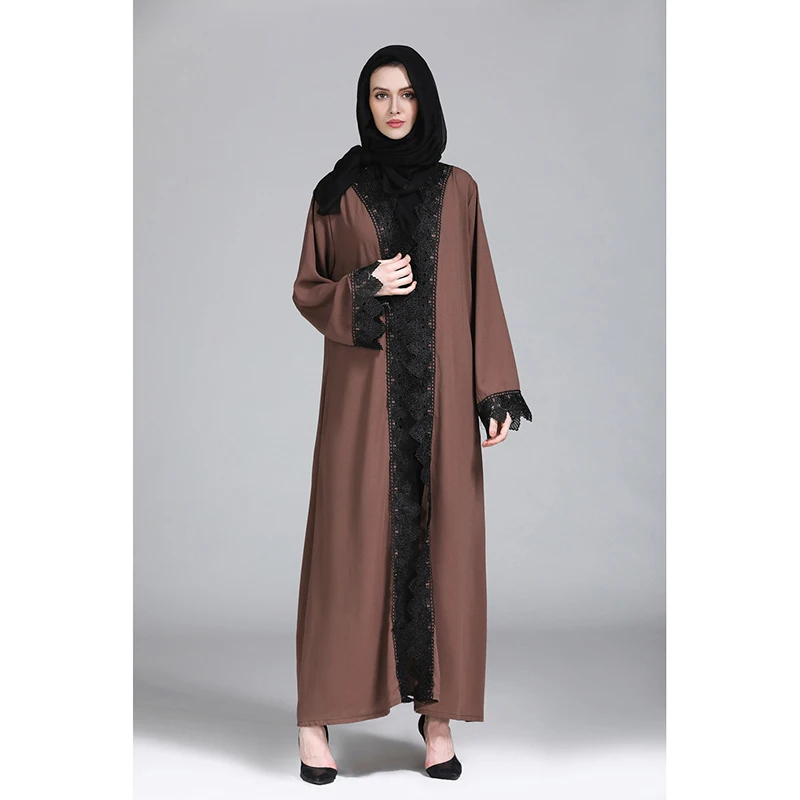 Мода мусульманских Абаи Исламская одежда женское платье Элегантный Vestido Черный