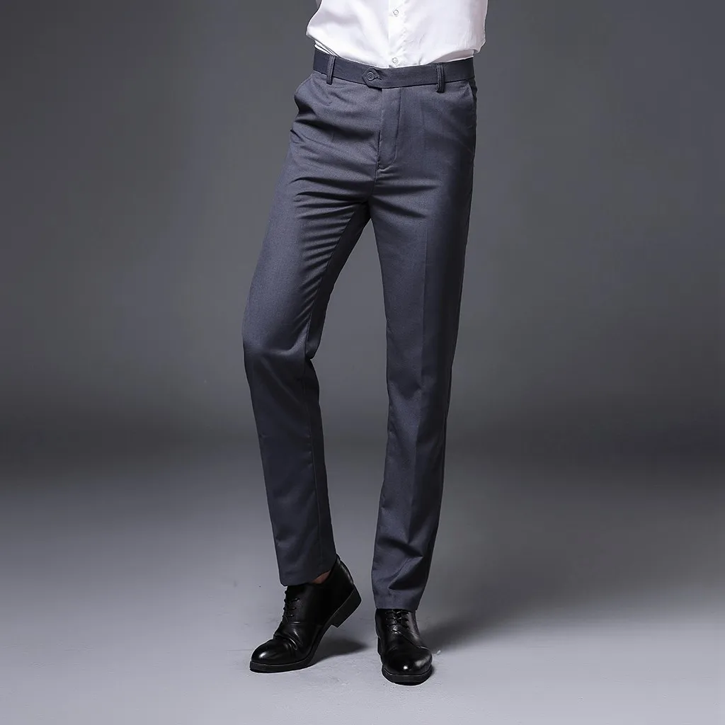 Летний мужской модный стиль костюм Брюки Платье Брюки прямые деловые офисные мужские деловые штаны Большие размеры классические брюки B1