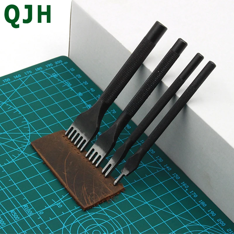 Quality 1 Set Leather Craft Tool Hole Punches Stitching Punch 1 2 4 6 Prong  4mm Leather Hole Tool - AliExpress
