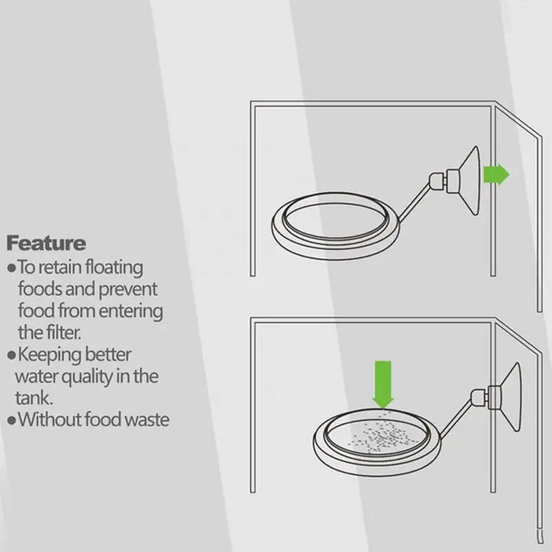 Аквариумный аквариум подающий кольцо плавающий пищевой поднос Фидер с присоской