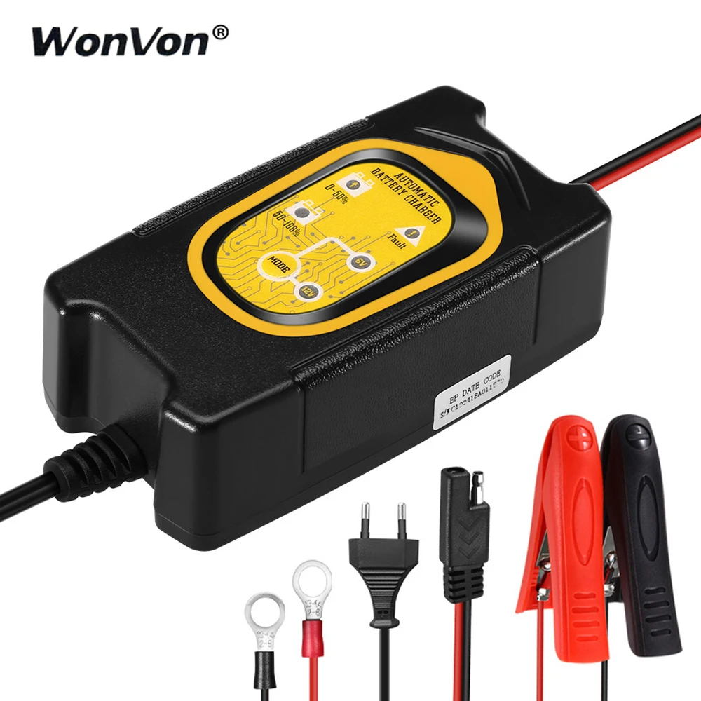 

12V 6V 1.5A Motorcycle & Car Automatic Intelligent Battery Charger Moto WET VRLA SLA AGM GEL Pulse Repair chargeur batterie auto