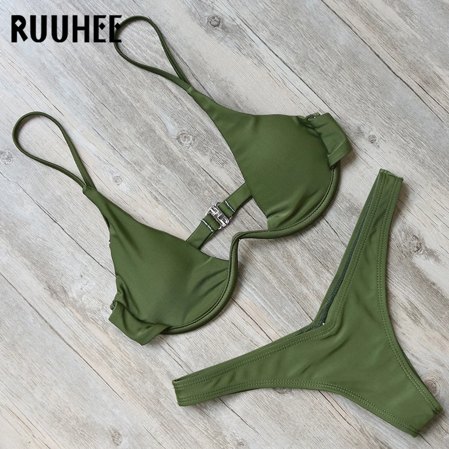 RUUHEE Bikini Swimwear Swimsuit Women Bathing Suit Sexy Brazilian Bikini Set 2018 Underwire Female Beachwear With Pad Biquini