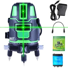 Зеленый лазерный уровень 5 линий 6 точек 360 градусов Поворотный Открытый 635nm Corss линия Lazer уровень точек функция наклона уровня