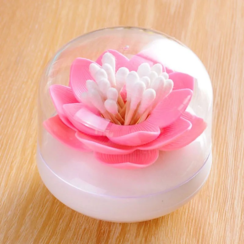 

Hot Cute Storage Boxes Lotus Toothpicks Holder Cotton Swab Box Bud Case Table Storage Organizer 9 DE23 XH8Z