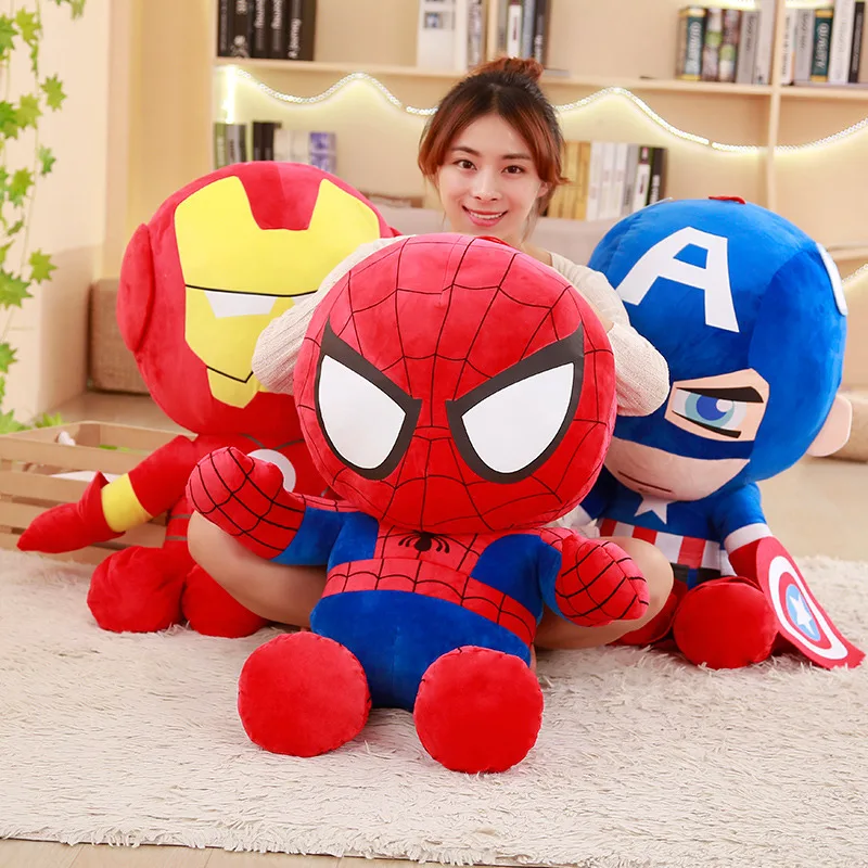 25-45 см мягкие плюшевые игрушки супергерой Капитан Америка Железный человек Человек-паук куклы из фильма мстители для детей подарок на день рождения
