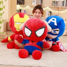 25-45cm peluche suave Super héroe Capitán América Iron Man Spiderman juguetes de peluche los Vengadores película muñecas para niños regalo de cumpleaños