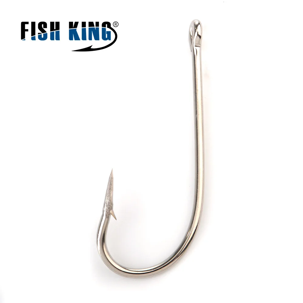 FISH KING 100 шт./лот 10 # 20 рыболовный крючок из высокоуглеродистой стали Peche Pesca 2330 Kirby