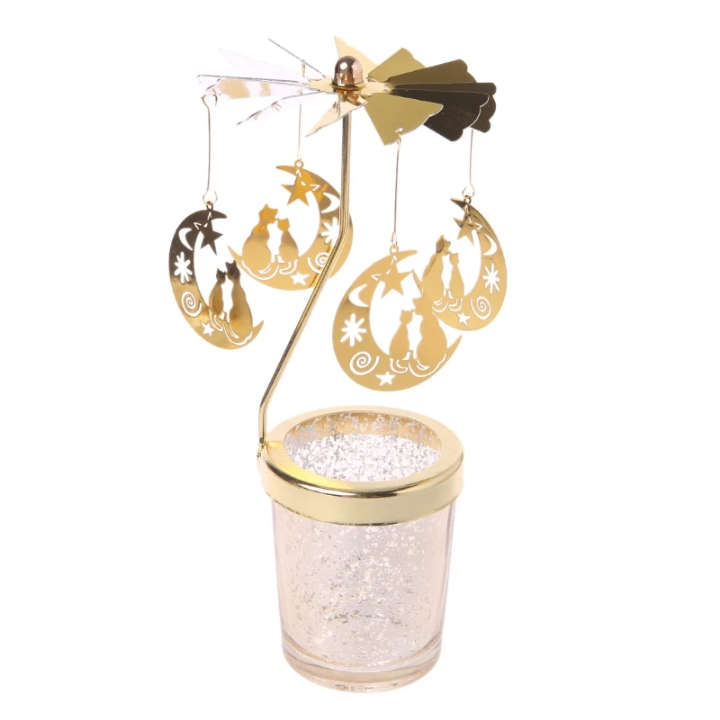 Рождественский вращающийся спиннинг карусель чайный светильник подсвечник центр домашнего декора подарки - Цвет: M