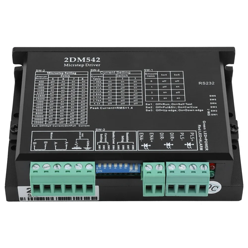 2DM542 4A контроллер драйвера 24 48 в 32 битный чип управления ARM для CNC 57/60 двухфазный